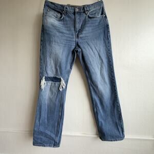 FRAME Clayton Rips Distressed Straight Leg Jeans Medium Wash Size 33 Mens